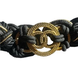 Vintage 90s stretchy designer belt gold hardware